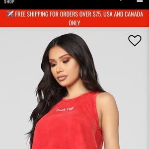 Fuck off tank top-red